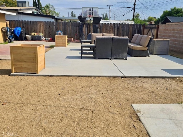1707 Alta St, Redlands, CA 92374 - fenced backyard featuring outdoor lounge area and a patio area