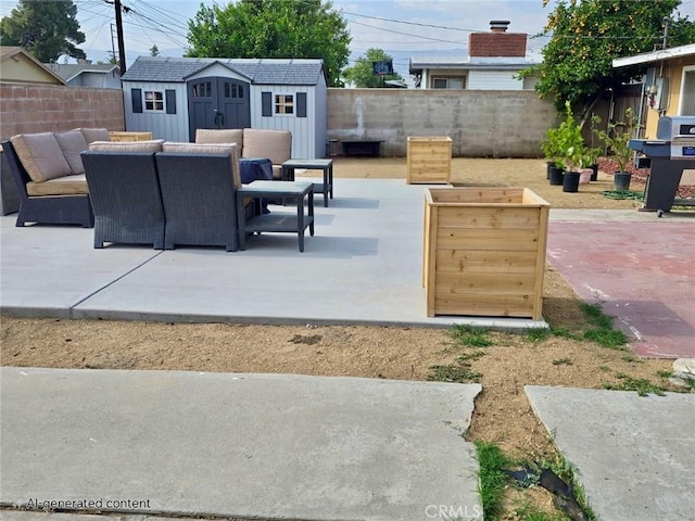 1707 Alta St, Redlands, CA 92374 - fenced backyard with outdoor lounge area, a patio, and grilling area