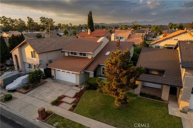 25421 Mina Ct, Lake Forest, CA 92630 - aerial view at dusk of a residential view and a mountain view