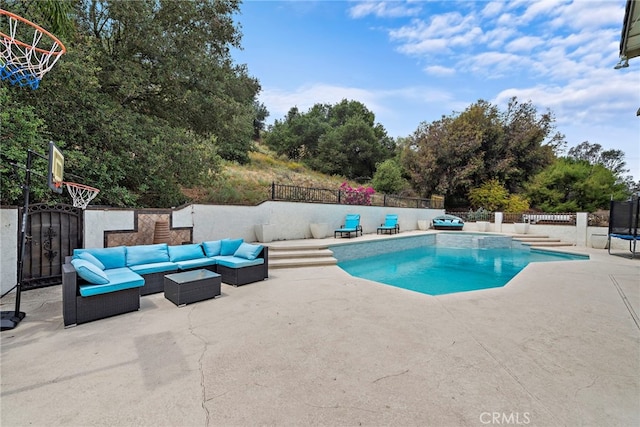 597 Rancheria Rd, Diamond Bar, CA 91765 - view of pool featuring an outdoor living space and a patio