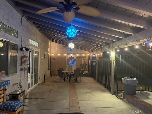 12413 Redrock Rd, Victorville, CA 92392 - view of patio featuring ceiling fan and outdoor dining space