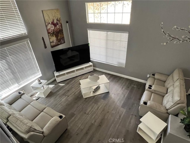 12413 Redrock Rd, Victorville, CA 92392 - living room with baseboards and wood finished floors
