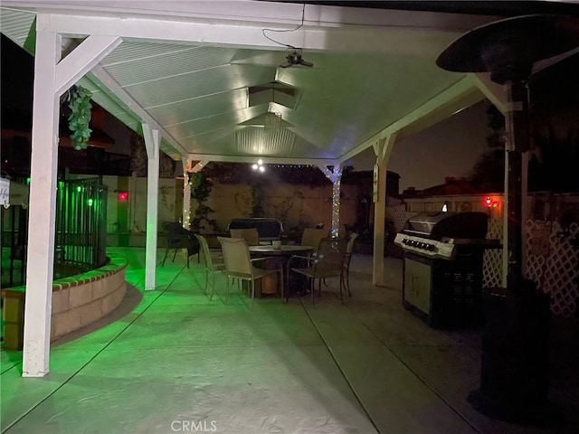12413 Redrock Rd, Victorville, CA 92392 - view of patio / terrace featuring outdoor dining space, grilling area, and ceiling fan