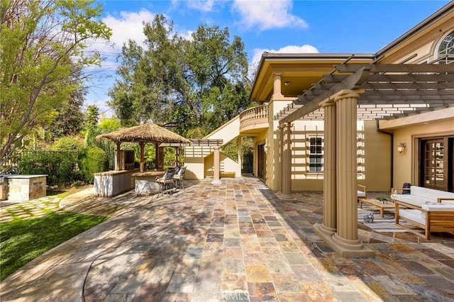 1539 Rodeo Rd, Arcadia, CA 91006 - view of patio / terrace with a gazebo and stairway