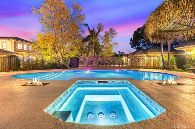 1539 Rodeo Rd, Arcadia, CA 91006 - view of pool featuring an in-ground hot tub and a fenced backyard