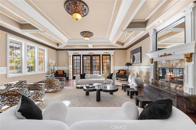 1539 Rodeo Rd, Arcadia, CA 91006 - community lobby featuring ornamental molding and coffered ceiling