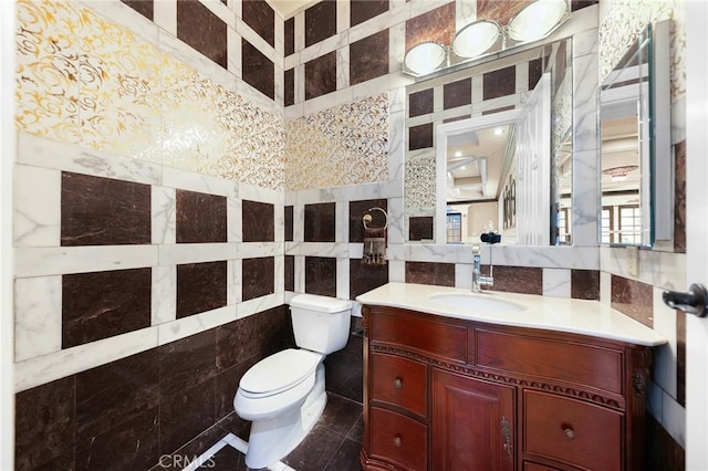 1539 Rodeo Rd, Arcadia, CA 91006 - bathroom featuring vanity, tile walls, and tile patterned flooring