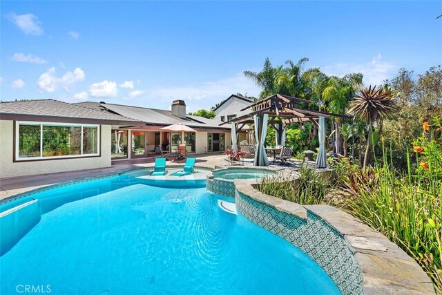 27121 Shenandoah Dr, Laguna Hills, CA 92653 - view of pool featuring a gazebo, a patio, and a pool with connected hot tub