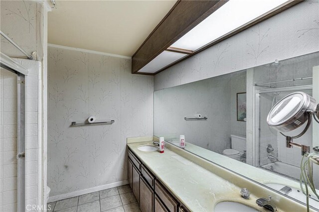 1849 Ayers Way, Burbank, CA 91501 - bathroom with toilet, tile patterned floors, and double vanity