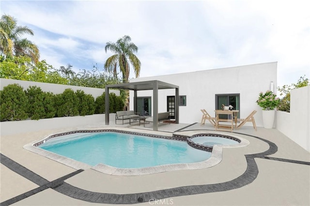 1849 Ayers Way, Burbank, CA 91501 - view of pool featuring a patio area, outdoor lounge area, and a pool with connected hot tub