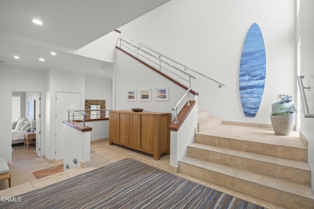 815 Mandalay Beach Rd, Oxnard, CA 93035 - stairway featuring recessed lighting and tile patterned floors