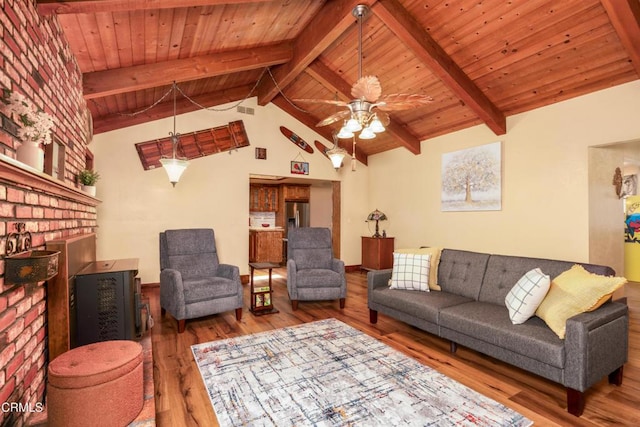 51793 Quail Ridge Rd, Oakhurst, CA 93644 - living area featuring wood finished floors, a ceiling fan, and wood ceiling
