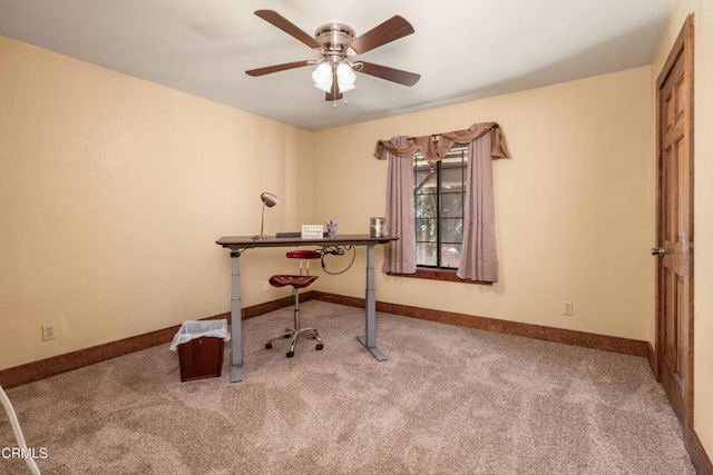 51793 Quail Ridge Rd, Oakhurst, CA 93644 - carpeted office space featuring baseboards and a ceiling fan