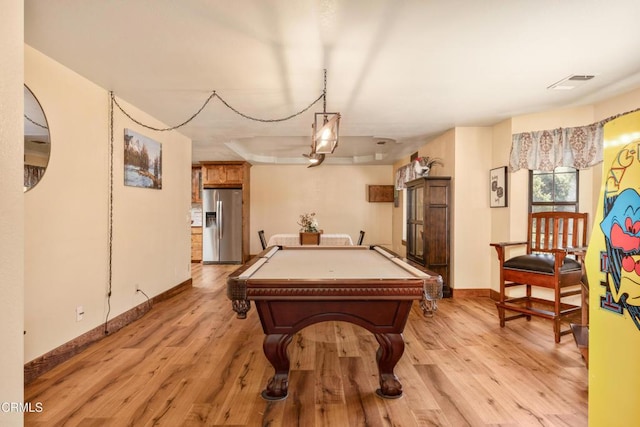 51793 Quail Ridge Rd, Oakhurst, CA 93644 - rec room with light wood-type flooring, baseboards, and pool table