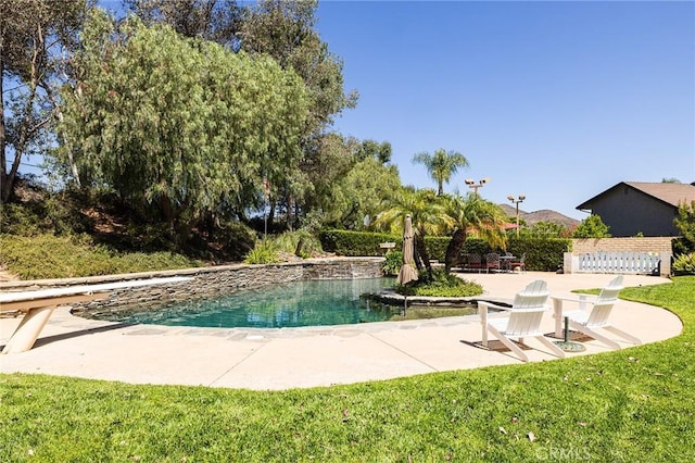 469 Grinnel Ct, Simi Valley, CA 93065 - outdoor pool with a patio area and a lawn