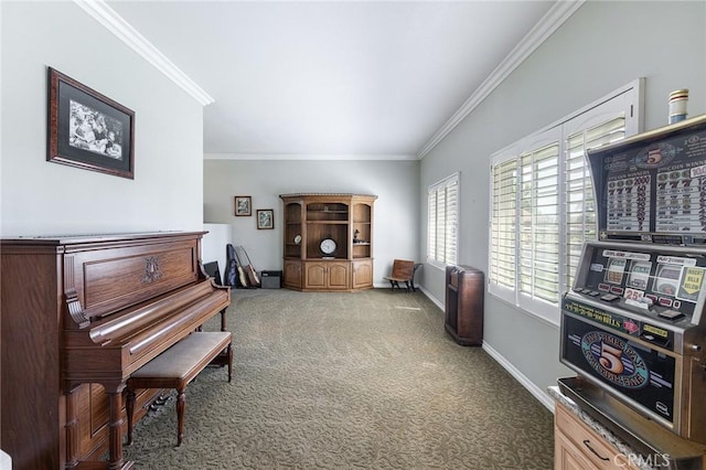 469 Grinnel Ct, Simi Valley, CA 93065 - living area featuring carpet, crown molding, and baseboards