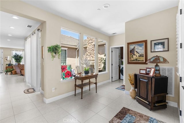 905 Romneya Ln, Santa Maria, CA 93455 - foyer entrance with healthy amount of natural light, baseboards, recessed lighting, and light tile patterned floors
