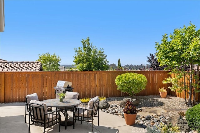 905 Romneya Ln, Santa Maria, CA 93455 - fenced backyard featuring a patio area, outdoor dining area, and grilling area