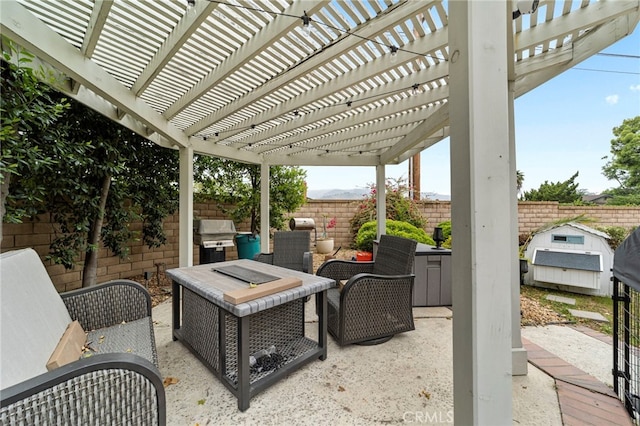 823 Sonora Ct, San Dimas, CA 91773 - fenced backyard featuring a grill, a patio, and a pergola