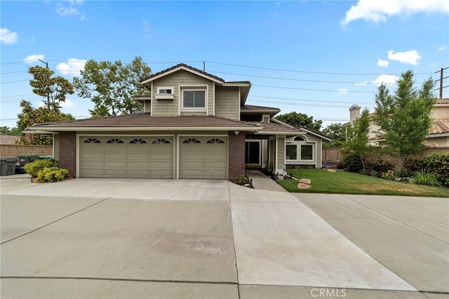 823 Sonora Ct, San Dimas, CA 91773 - view of front of house with a garage, driveway, brick siding, and a tiled roof