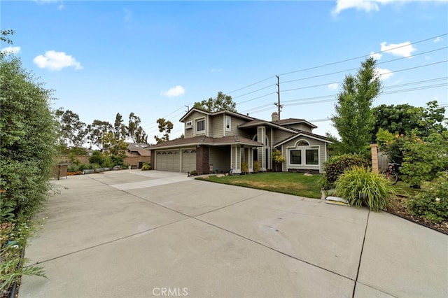 823 Sonora Ct, San Dimas, CA 91773 - view of front of property featuring concrete driveway, a front lawn, and a garage