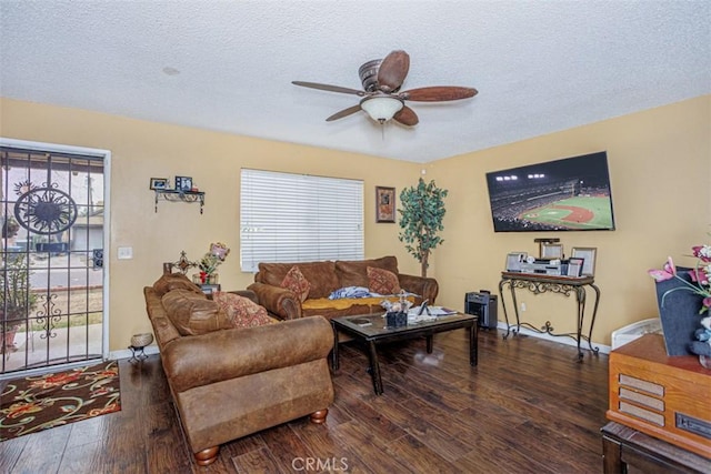 1089 Jadestone Ln, Corona, CA 92882 - living area featuring wood finished floors, ceiling fan, a textured ceiling, and baseboards