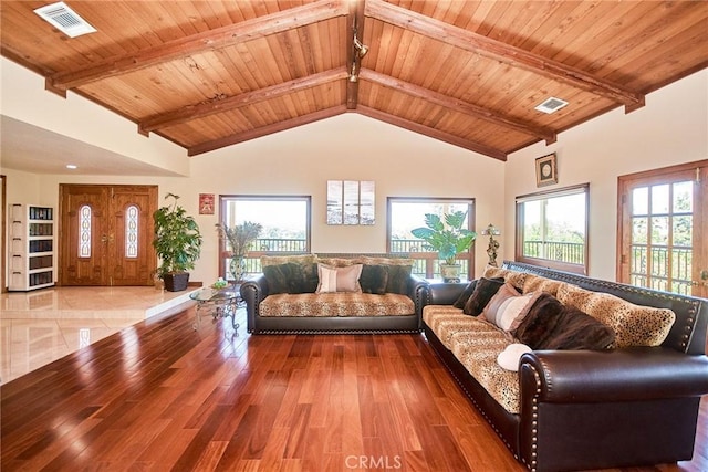 2036 S Buenos Aires Dr, Covina, CA 91724 - living room with wood ceiling and wood finished floors