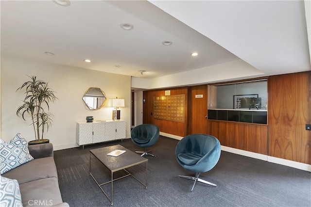 277 E Alejo Rd Unit 212, Palm Springs, CA 92262 - living area with recessed lighting, carpet, and baseboards