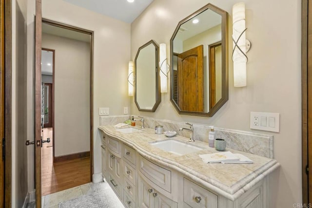 4652 Resmar Rd, La Mesa, CA 91941 - bathroom with double vanity and baseboards