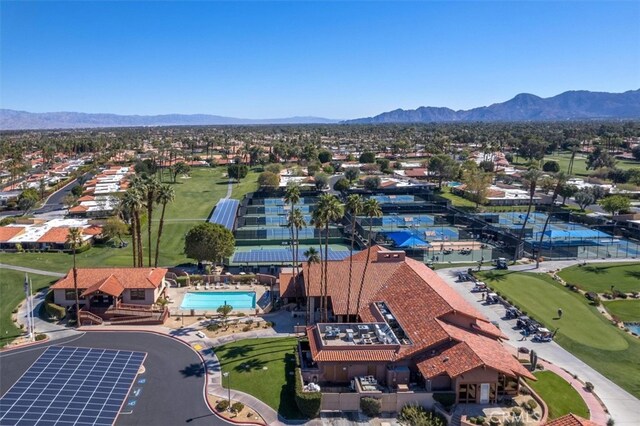28 Malaga Dr, Rancho Mirage, CA 92270 - aerial perspective of suburban area with a mountain backdrop