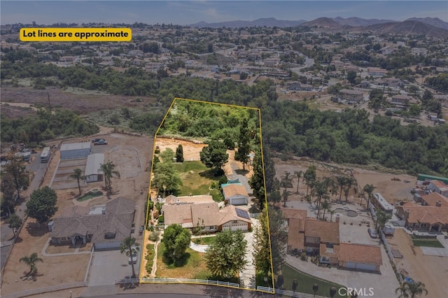 17477 Owl Tree Rd, Riverside, CA 92504 - view of property location with property boundaries highlighted and a mountain backdrop