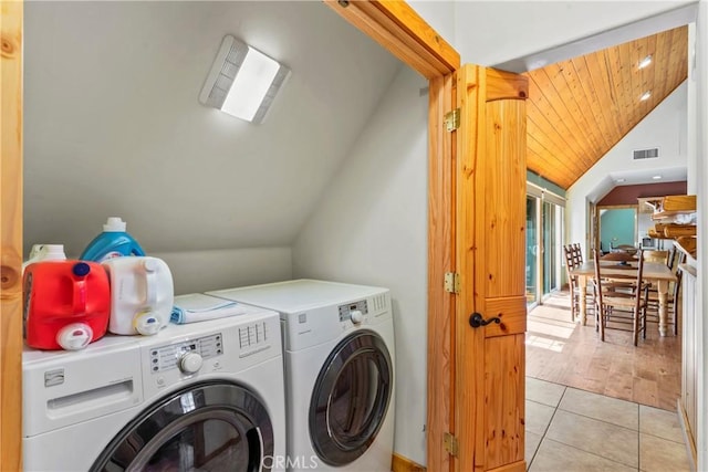 118 E Ln, Lake Arrowhead, CA 92352 - laundry area with washer and clothes dryer and light tile patterned floors
