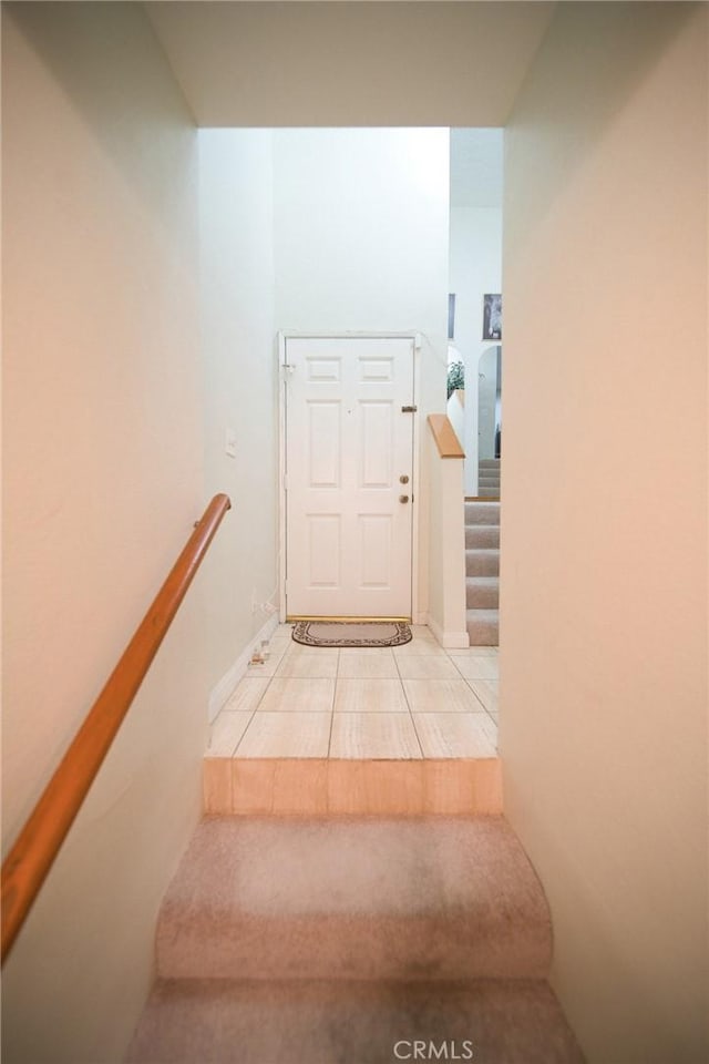 532 Venice Way Unit 8, Inglewood, CA 90302 - stairway with tile patterned flooring and baseboards
