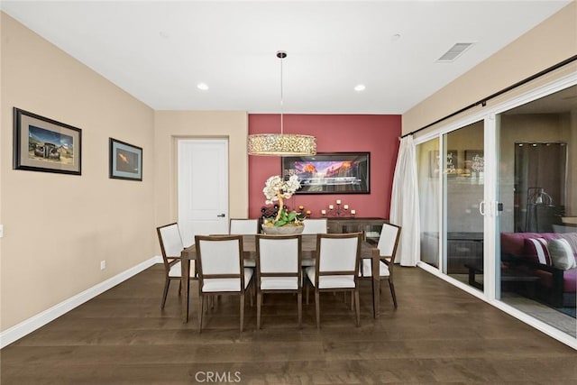 1252 N Lindley St, Azusa, CA 91702 - dining space with dark wood-type flooring, recessed lighting, and baseboards