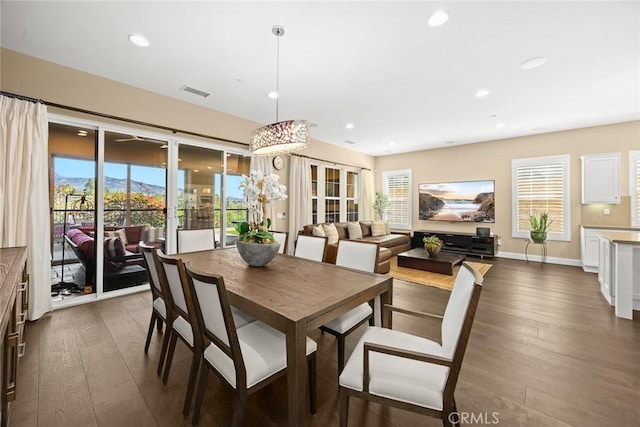 1252 N Lindley St, Azusa, CA 91702 - dining room with dark wood finished floors, recessed lighting, and baseboards
