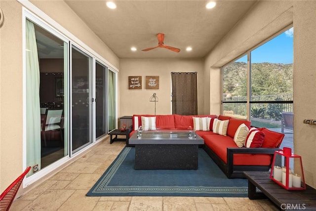 1252 N Lindley St, Azusa, CA 91702 - view of patio / terrace featuring outdoor lounge area and a ceiling fan