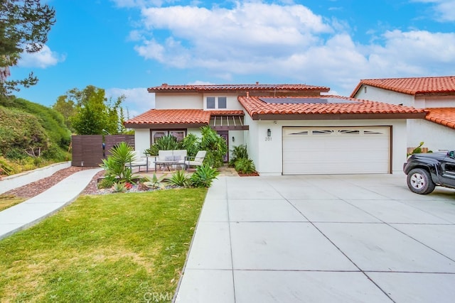 201 Todd Ct, Oceanside, CA 92054 - mediterranean / spanish home featuring stucco siding, driveway, a garage, and a tiled roof