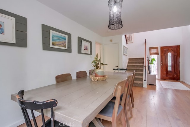 201 Todd Ct, Oceanside, CA 92054 - dining area with stairs and light wood-style flooring