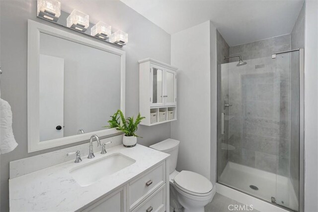 24214 Dalgo Dr, Valencia, CA 91355 - full bath featuring toilet, a stall shower, and vanity