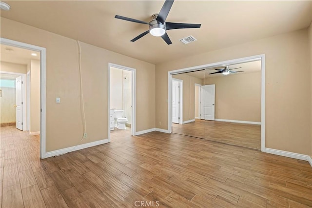 14230 Calahan St, Panorama City, CA 91402 - spare room with ceiling fan, baseboards, light wood-type flooring, and a smoke detector