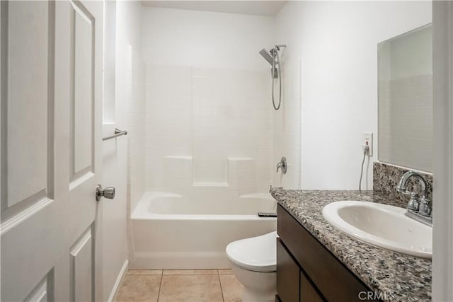 3504 Minnesota Trl, Frazier Park, CA 93225 - full bathroom with toilet, vanity, bathing tub / shower combination, and tile patterned floors