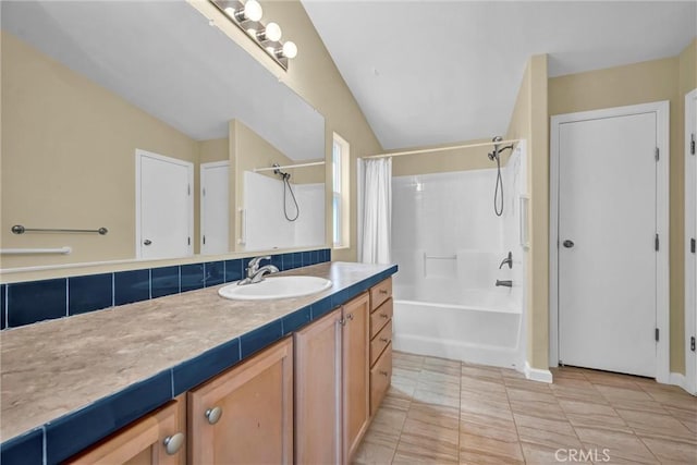 16410 Tish A Tang Rd, Lower Lake, CA 95457 - bathroom with vanity, shower / bath combination with curtain, and tile patterned floors