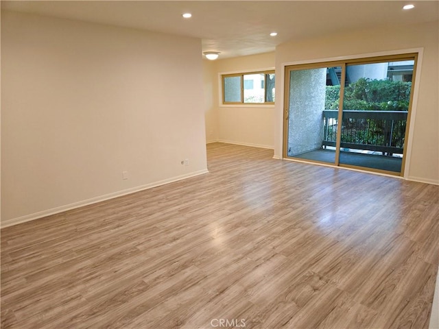 4734 Park Granada Unit 238, Calabasas, CA 91302 - empty room featuring light wood finished floors, recessed lighting, and baseboards