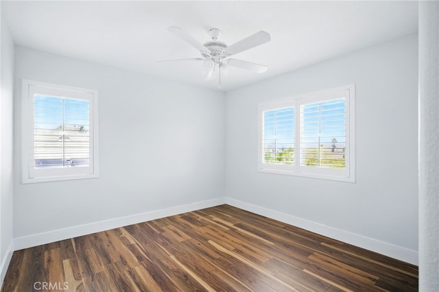 27170 Arrow Point Trl, Corona, CA 92883 - unfurnished room with baseboards, dark wood-type flooring, and a ceiling fan