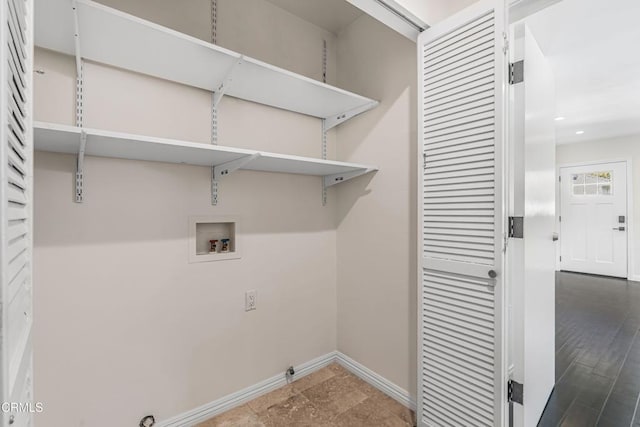 15233 Camarillo St, Sherman Oaks, CA 91403 - laundry room with hookup for a washing machine, baseboards, and recessed lighting