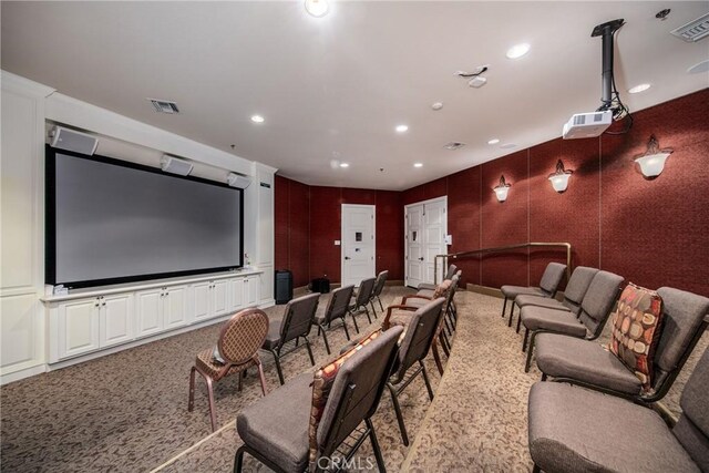 317 Calvert Park, Beaumont, CA 92223 - home theater featuring light colored carpet and recessed lighting