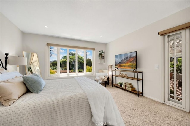 1463 Avolencia Dr, Fullerton, CA 92835 - carpeted bedroom with access to exterior, baseboards, and recessed lighting