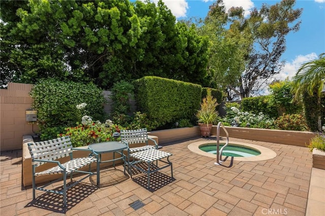 1463 Avolencia Dr, Fullerton, CA 92835 - view of patio / terrace featuring a hot tub