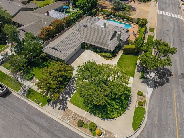 1463 Avolencia Dr, Fullerton, CA 92835 - aerial view of property and surrounding area with a pool