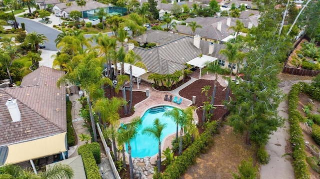 2227 Villa Verde Rd, Escondido, CA 92029 - aerial view of property and surrounding area featuring a pool and nearby suburban area